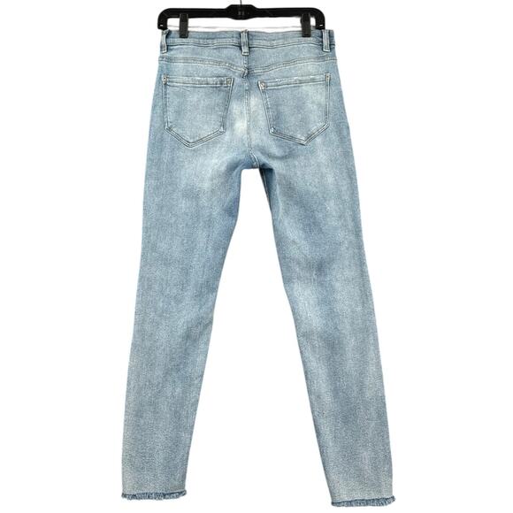 Kensie Light Wash Distressed Raw Hem Front Pockets Skinny‎ Jeans Size 8 29 - Picture 2 of 10